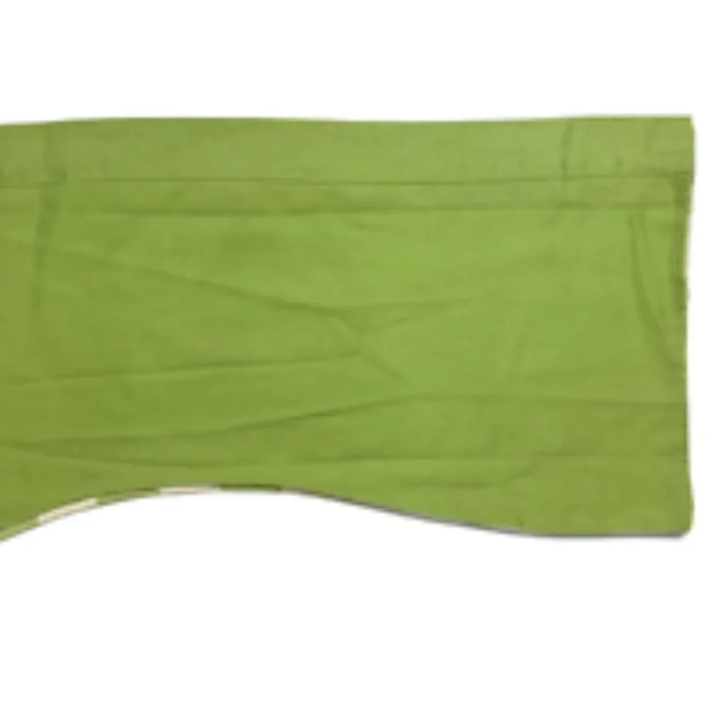 1 Single Cotton Canvas Green Plaid or Solid Reversible Valance Short Curtain